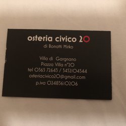 Osteria Civico 20 - Biglietto da visita