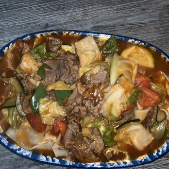 Kungfu Ramen - Sauce Mixed Noodles with lamb. Cabbage, bell pepper, zucchini, tomato chunks - Noodles Near Me - Tempe, Arizona