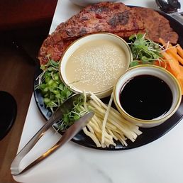 Chive pancake plus toppings, etc