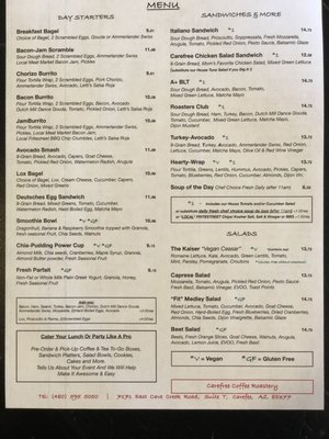 Menu photo 7 Carefree Coffee Cave Creek, AZ
