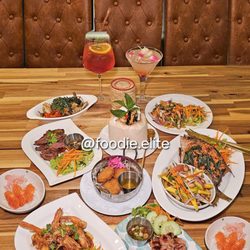 Na Rath Restaurant - Moo Ping BBQ Pork Golden Pompano Fish Garlic Prawn Crab with pepper and basil Crying tiger Steak Seafood Hor Mok