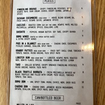 DOMU - Bar menu - Ramen Near Me - Jacksonville, Florida DOMU - Bar menu - Ramen Near Me - Jacksonville, Florida