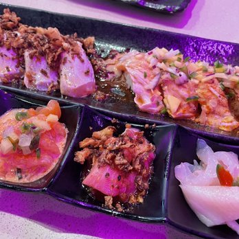 Here Fishy Fishy - top: cajun albacore paprika salmon bottom: Carpaccio - Sushi Bars Near Me - Los Angeles, California