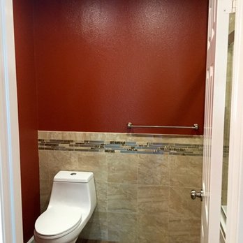 GGR Design + Remodeling - They did the wall tile with the decorative strip here. We paired it with a deep berry paint and it turned out great! - General Contractors Near Me - Poway, California