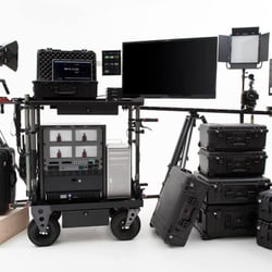 Blackwood Camera Rental - RED Epic Dragon camera package. 4K monitor, LED lite panels, DIT cart, Mac Pro with RED Rocket-X and Titan graphics cards.