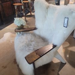 Unique shearling Andarondak type chair.