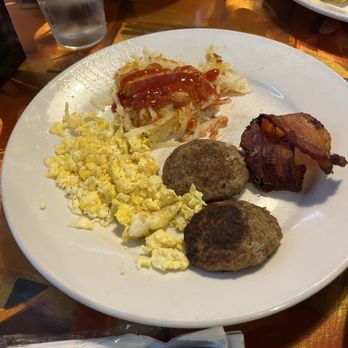 North Point Cafe - Waffle X4  Sub with Hash Browns instead of bacon - Breakfast & Brunch Near Me - Denton, Texas