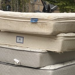 Old dirty stained mattresses for three days on property.