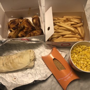 Hi Five Chicken - 4 pc chicken, veggie wrap, large fries & large corn + apple pie - Chicken Shop Near Me - Burnaby, British Columbia