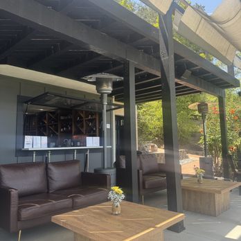 Hidden Meadows Vineyard - Shaded patio with views for miles. - Wine Tasting Room Near Me - Escondido, California