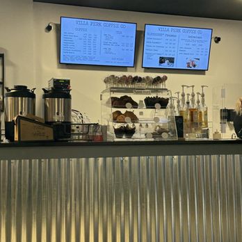 Villa Perk Coffee - the clean counter with a menu behind, where you order - Coffee & Tea Near Me - Villa Park, Illinois