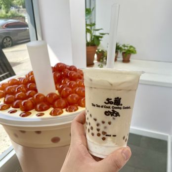 FIFTYLAN Union Square - Ice Cream Milk Tea with golden bubbles, medium - Bubble Tea Near Me - New York, New York