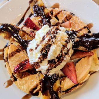 Aloha Kitchen - Banana soufle pancake. $17 - Breakfast & Brunch Near Me - Honolulu, Hawaii