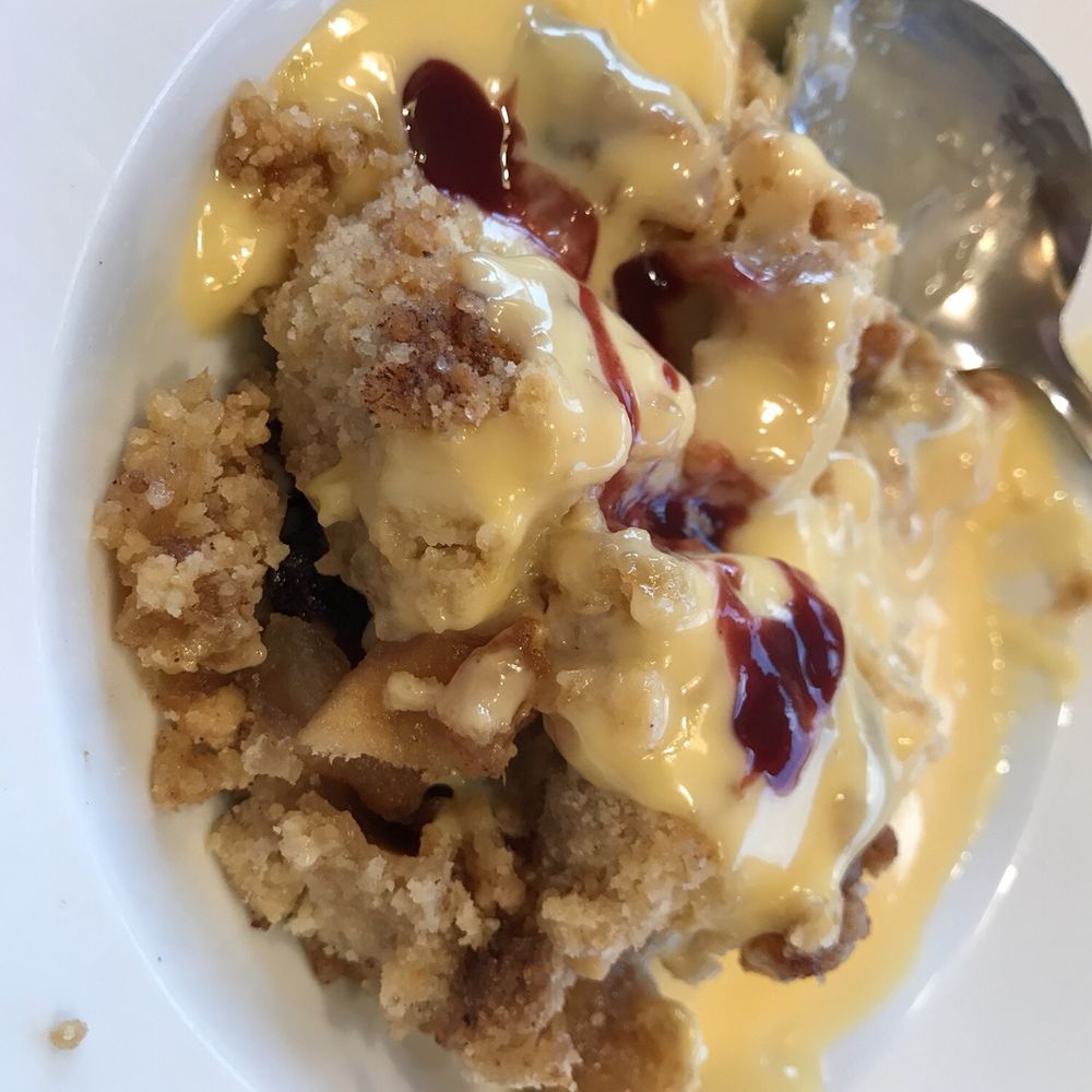 Fiveways Fisheries - Apple crumble and custard - Fish & Chips Near Me - Stockport, XGM