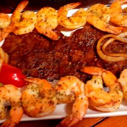 The Kilted Jamerican - Steak and shrimp fajitas
