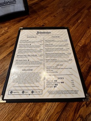 Menu photo 1 The Brewtorium Brewery & Kitchen Austin, TX