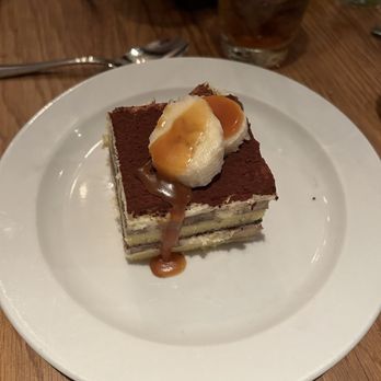 Saranello's - Banana Tiramisu beautiful presentation and delicious - Italian Near Me - Wheeling, Illinois