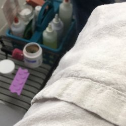Venus Nail Salon LLC - See the remover he was using...dipped brush in that.