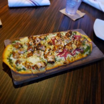 Barleymash - Chicken pesto flat bread pizza - honestly a bit dry and not as flavorful as we hoped. - Sports Bars Near Me - San Diego, California