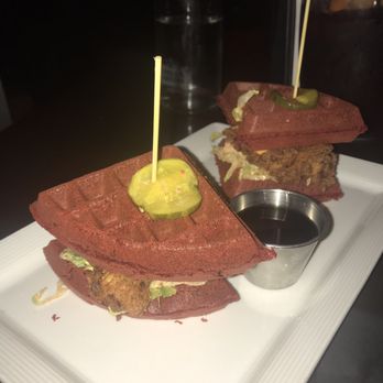 Therapy - Chicken and red velvet waffles - Bars Near Me - Las Vegas, Nevada Therapy - Chicken and red velvet waffles - Bars Near Me - Las Vegas, Nevada