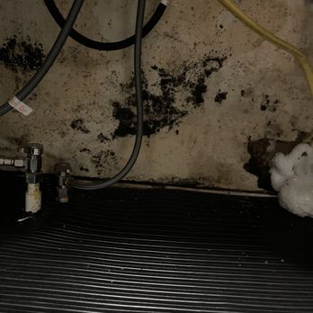 Sylvan Homes - Water damage under the sink from crappy plumbing repair - Property Management Near Me