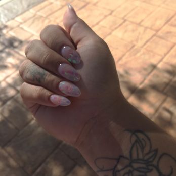 Sunny's Nails Spa - Almond shape with iridescent chunky glitter by sunny - Nail Salons Near Me - Palmdale, California