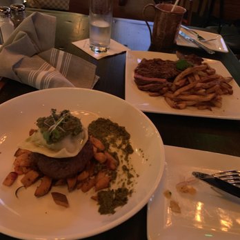 STIR - Left: Filet with crab ravioli Right: Steak frites - Bars Near Me - Raleigh, North Carolina STIR - Left: Filet with crab ravioli Right: Steak frites - Bars Near Me - Raleigh, North Carolina