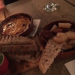 The Fallow Deer - Chorizo and prawns with rarebit fondue.