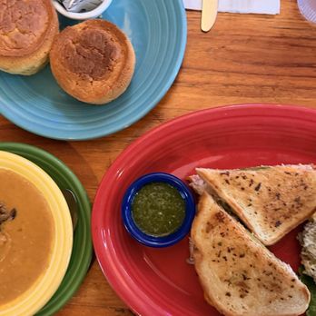 Tower Cafe - Pumpkin soup with Side of cornbread Tower Tuna Melt with potatoes salad - Breakfast & Brunch Near Me - Sacramento, California Tower Cafe - Pumpkin soup with Side of cornbread Tower Tuna Melt with potatoes salad - Breakfast & Brunch Near Me - Sacramento, California