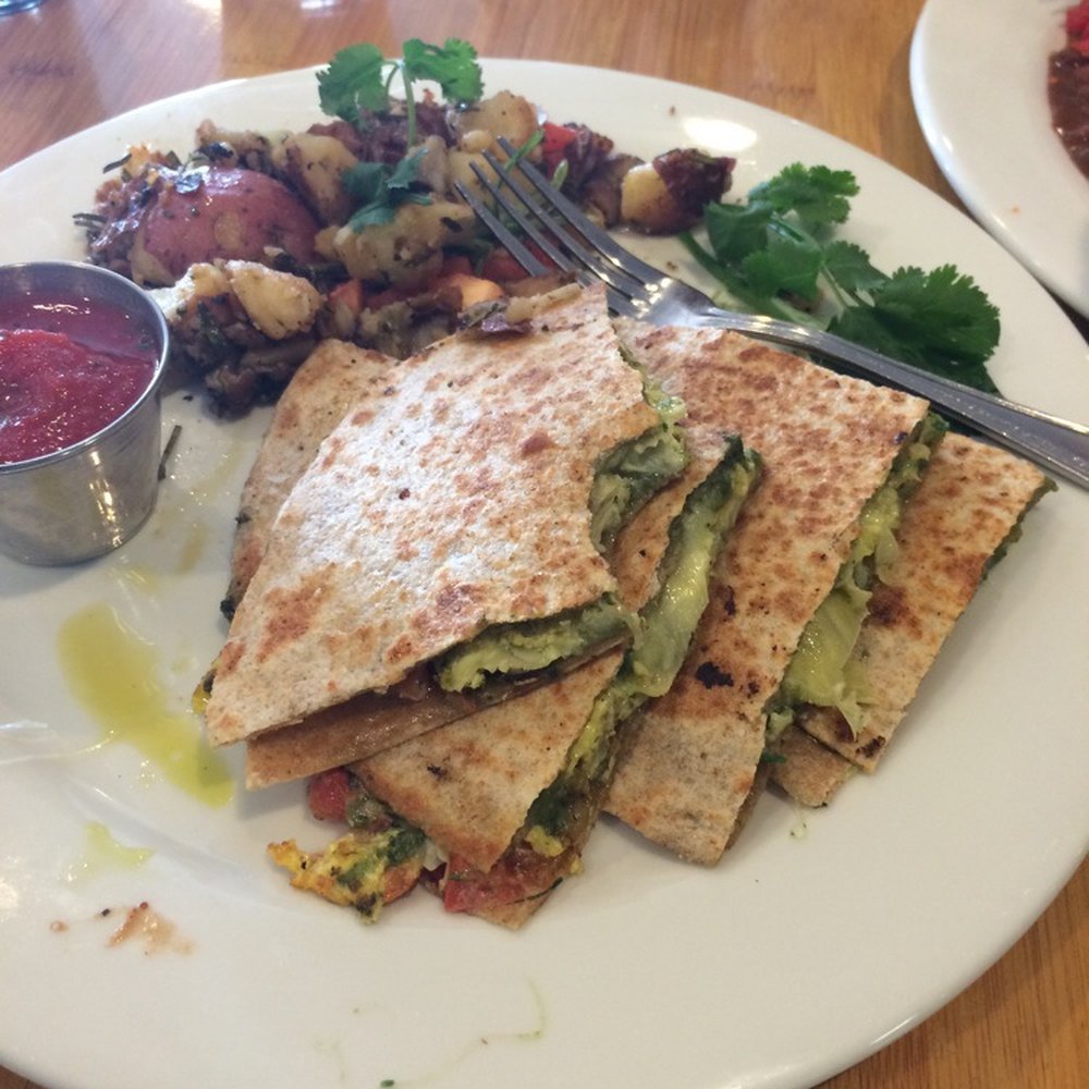 Naked Cafe - pesto artichoke scramble quesidillas - Breakfast & Brunch Near Me - Encinitas, California Naked Cafe - pesto artichoke scramble quesidillas - Breakfast & Brunch Near Me - Encinitas, California