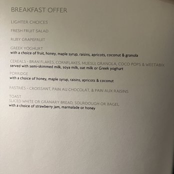 The Concorde Room - Breakfast menu (2/2) - Lounges Near Me - London, XGL