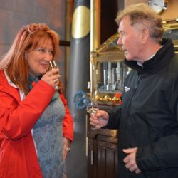 Wild and Magic Islay - Myself learning more about whisky with "The Boss" Mr Jim McEwan in front of the still safe at Bruichladdich Distillery