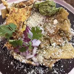 Chilaquiles with scrambled eggs Chilaquiles with scrambled eggs