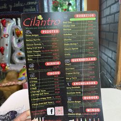 Cilantro - Their menu