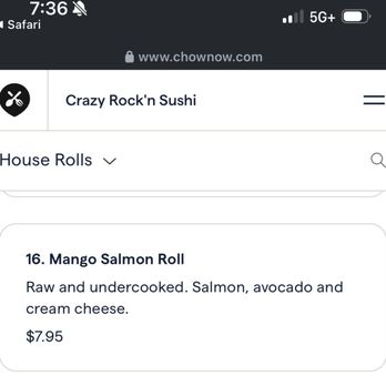 Crazy Rock'N Sushi - Menu - Sushi Bars Near Me - Irvine, California