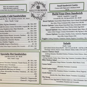 Kelly's Korner - Menu - Sandwiches Near Me - Rolling Hills Estate, California