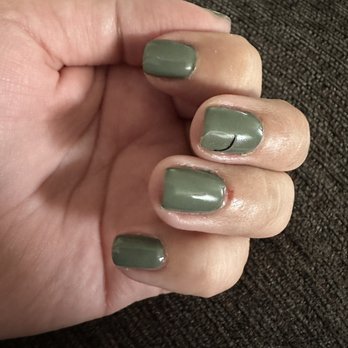 LV Nails - Large bubble in polish that I eventually picked and cut cuticle. - Nail Salons Near Me - Reno, Nevada