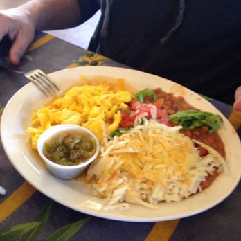 Hannah and Nate's - Huevos rancheros with green on the side - Breakfast & Brunch Near Me - Albuquerque, New Mexico