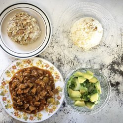 Cafe Yoruba - Vegan Mofongo, Vegan Carne Guisada and Pumpkin Rice