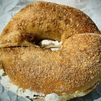 Bagels Etc - Cinnamon sugar bagel with cinnamon cream cheese - Delis Near Me - Barrington, Rhode Island