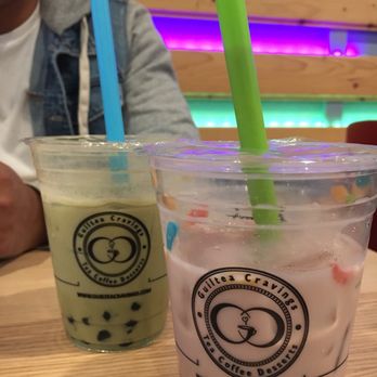 Guiltea Cravings - Honey Almond Matcha Milk Tea and Fruity Pebble Milk Tea - Coffee & Tea Near Me - San Diego, California