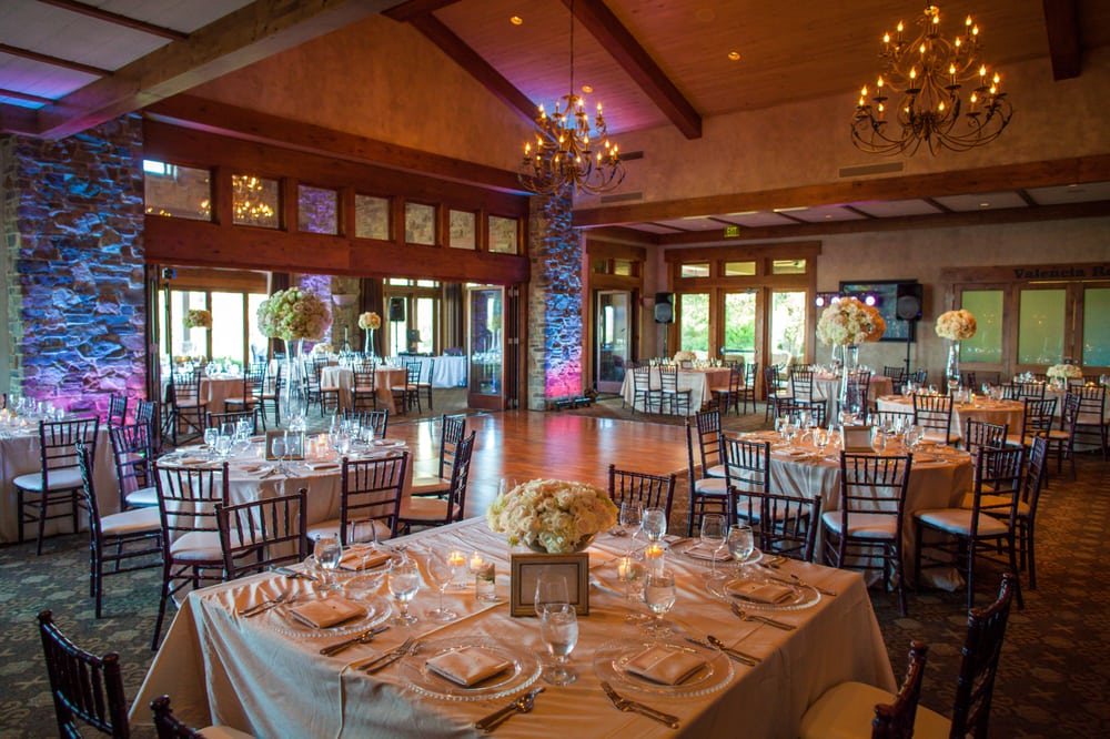 The Oaks Grille which holds up to 200 guests set for a wedding Yelp