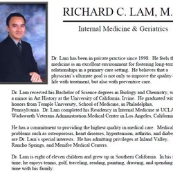 Richard C Lam MD & Associates - Dr. Lam's Biography