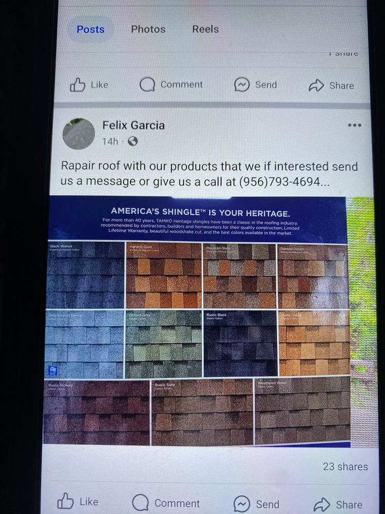 Slide of Garcia's Roofing