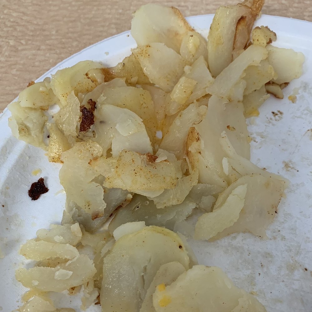 Undercooked hash browns. Undercooked hash browns.