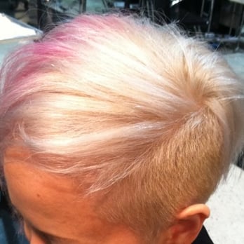 Rocket Science - Platinum with pink--on naturally dark brown hair. Color and cut by the amazing Kacie. - Hair Salons Near Me - Laguna Hills, California Rocket Science - Platinum with pink--on naturally dark brown hair. Color and cut by the amazing Kacie. - Hair Salons Near Me - Laguna Hills, California