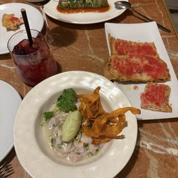 RAÓ RESTAURANT - Sea Bass Ceviche, Vegetable Cannelloni, and Tomato Bread with Espresso Martini and Raspberry Gin drink - Mediterranean Near Me - Barcelona, B RAÓ RESTAURANT - Sea Bass Ceviche, Vegetable Cannelloni, and Tomato Bread with Espresso Martini and Raspberry Gin drink - Mediterranean Near Me - Barcelona, B