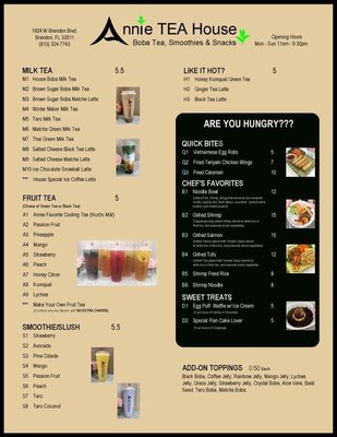 Menu photo 8 Annie’s Tea House Brandon, FL