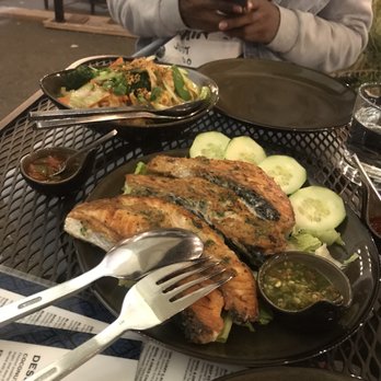 Burma 2 - Pan Fried Salmon and Burmese Garlic Noodle - Burmese Near Me - Walnut Creek, California