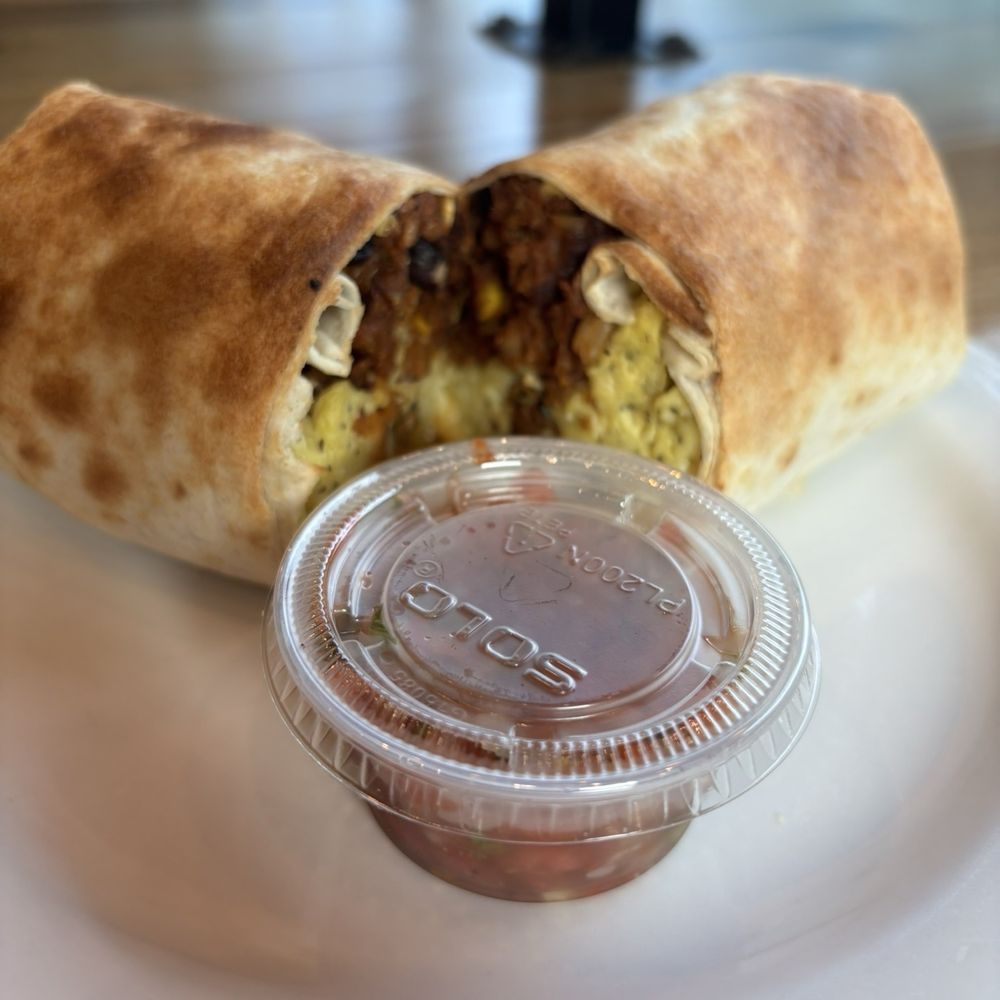 Milltown Coffee - Breakfast burrito with salsa - Coffee & Tea Near Me - Moline, Illinois
